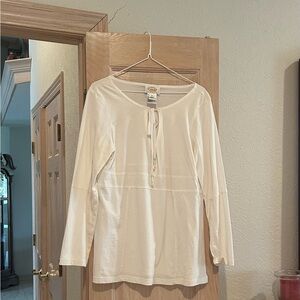 Women's White Long Sleeve Top